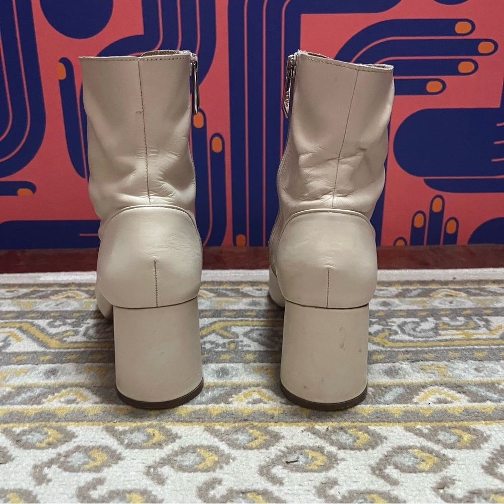 Zara Cream Lace-Up Ankle Booties - Picture 8 of 10